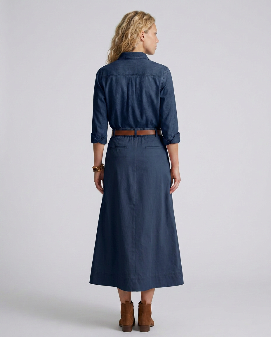 Natalia | A-Line Maxi Skirt in Cotton Blend