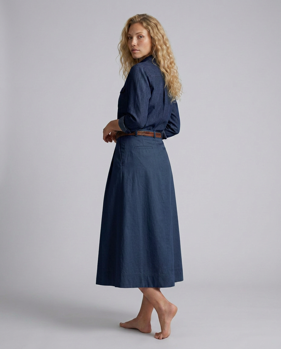 Natalia | A-Line Maxi Skirt in Cotton Blend