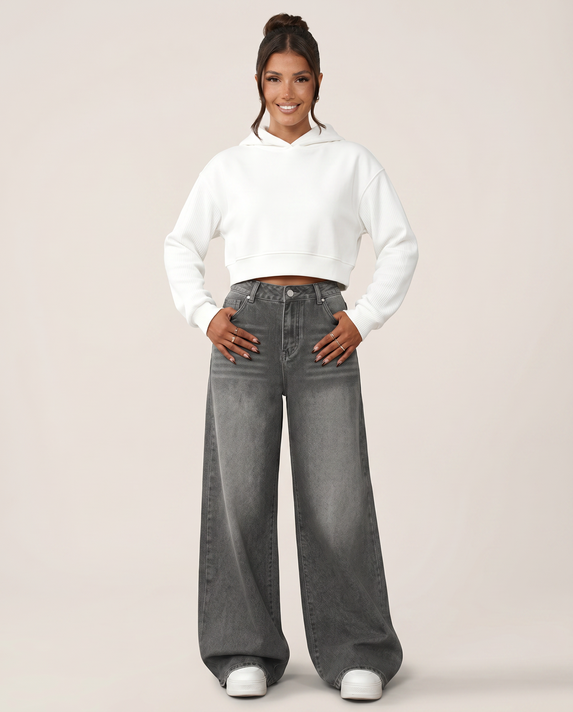 Tricia | Wide-Leg Jeans with Distressed Detail