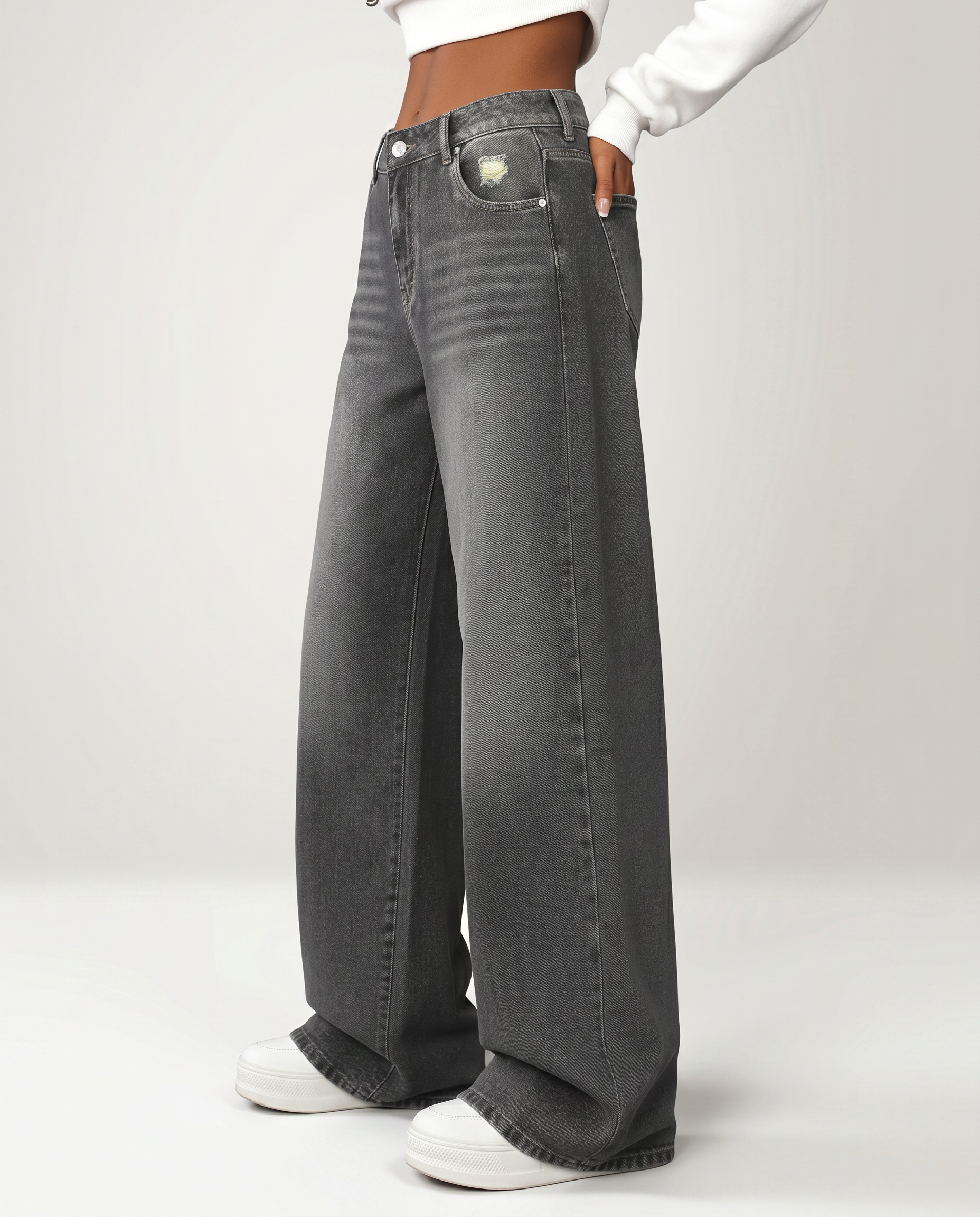 Tricia | Wide-Leg Jeans with Distressed Detail