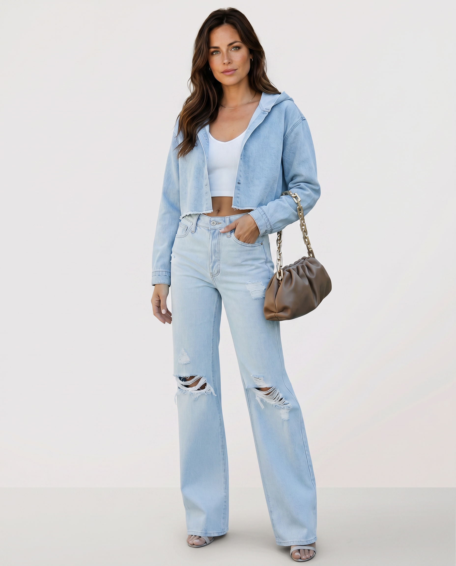 Roxie | Wide-Leg Jeans with Distressed Knees