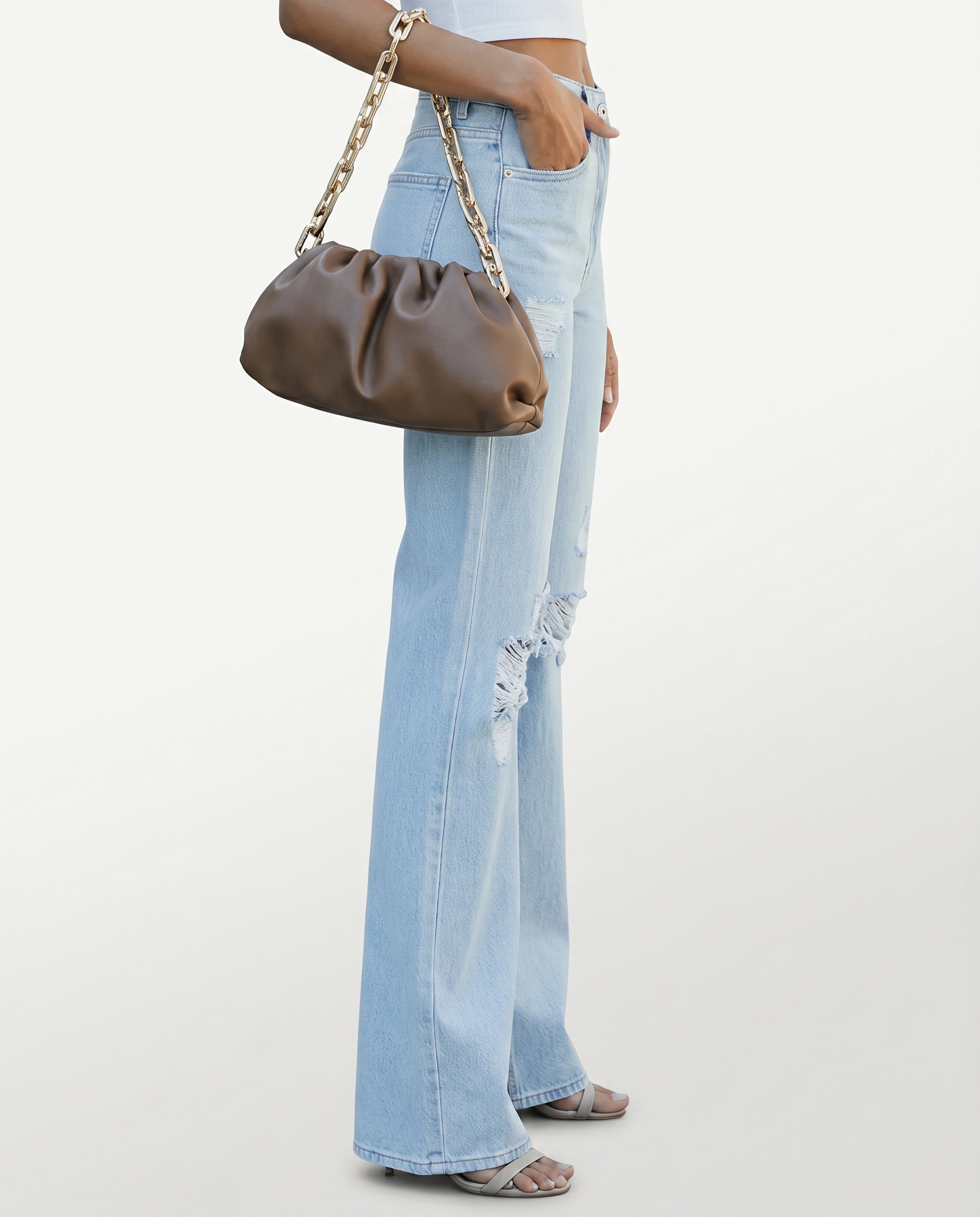 Roxie | Wide-Leg Jeans with Distressed Knees