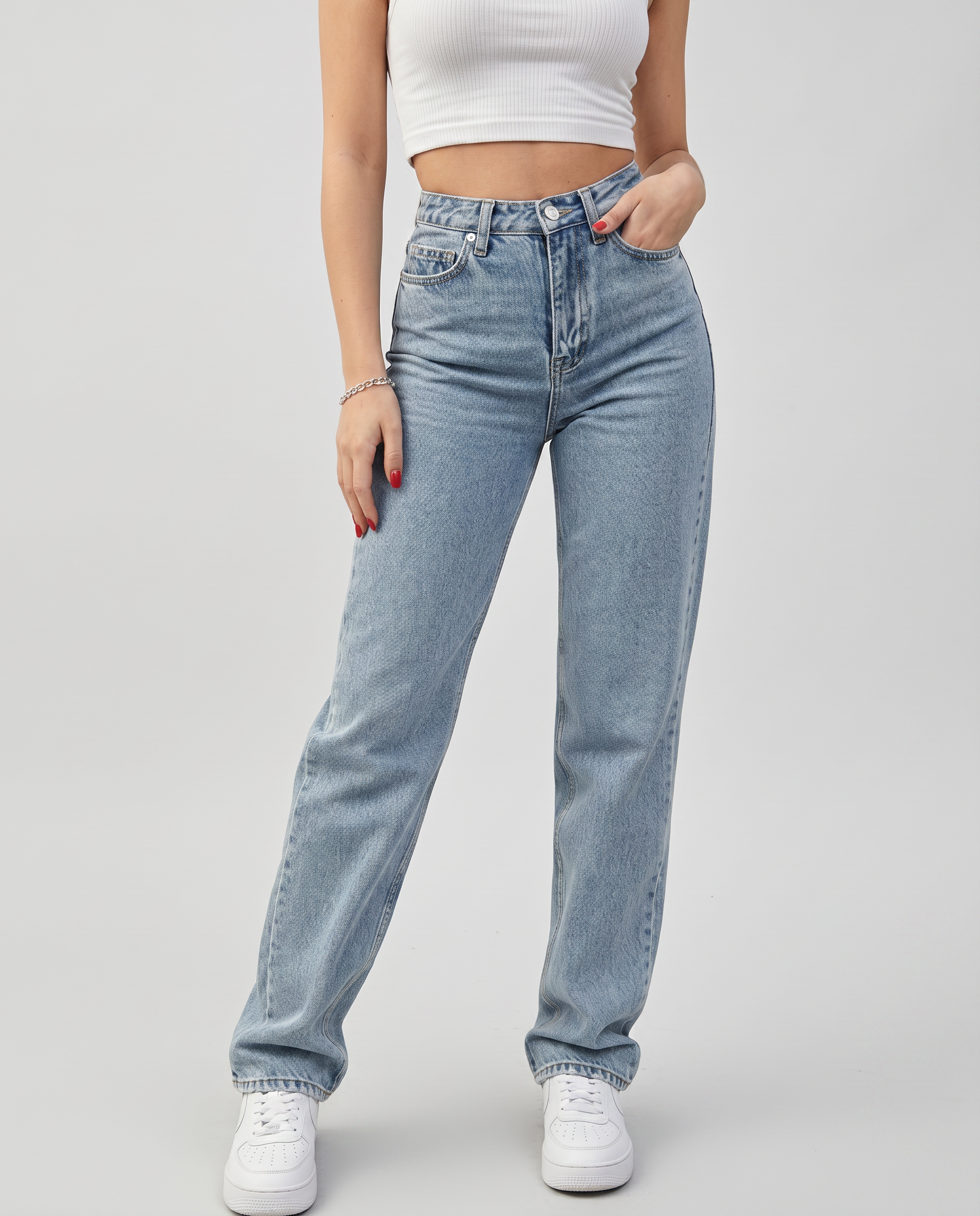 Raquel | High-Waist Jeans with Butterfly Print