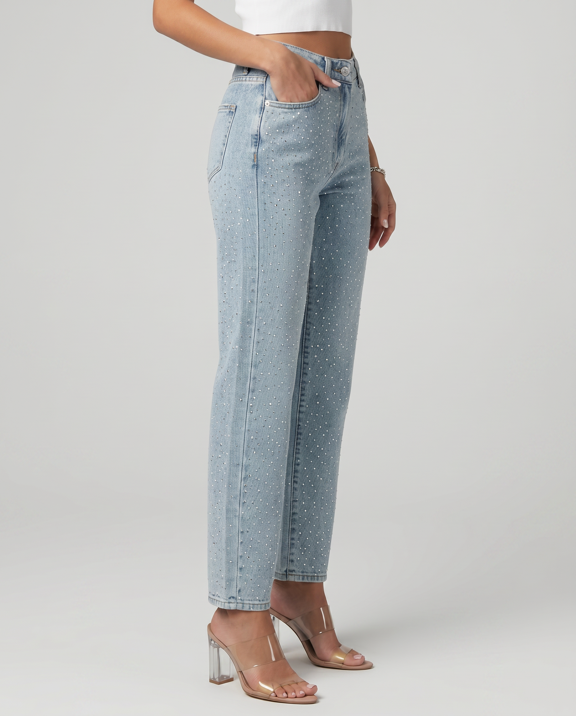 Felicia | High-Waist Jeans with Shimmer Finish