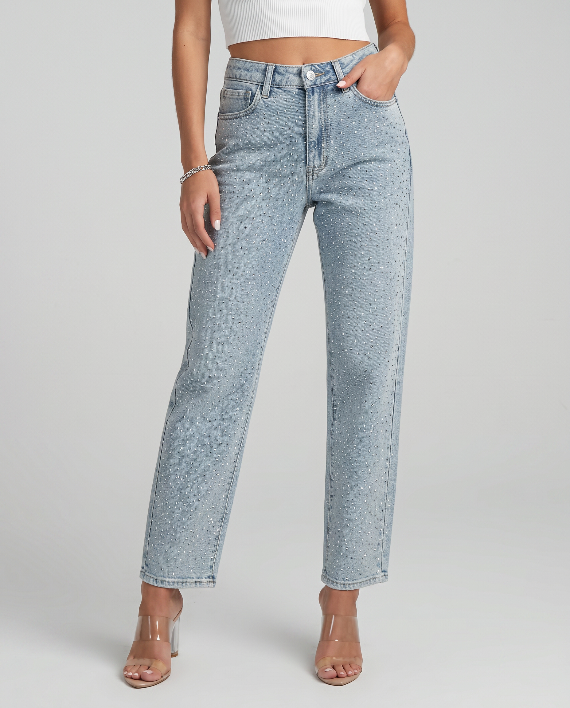 Felicia | High-Waist Jeans with Shimmer Finish