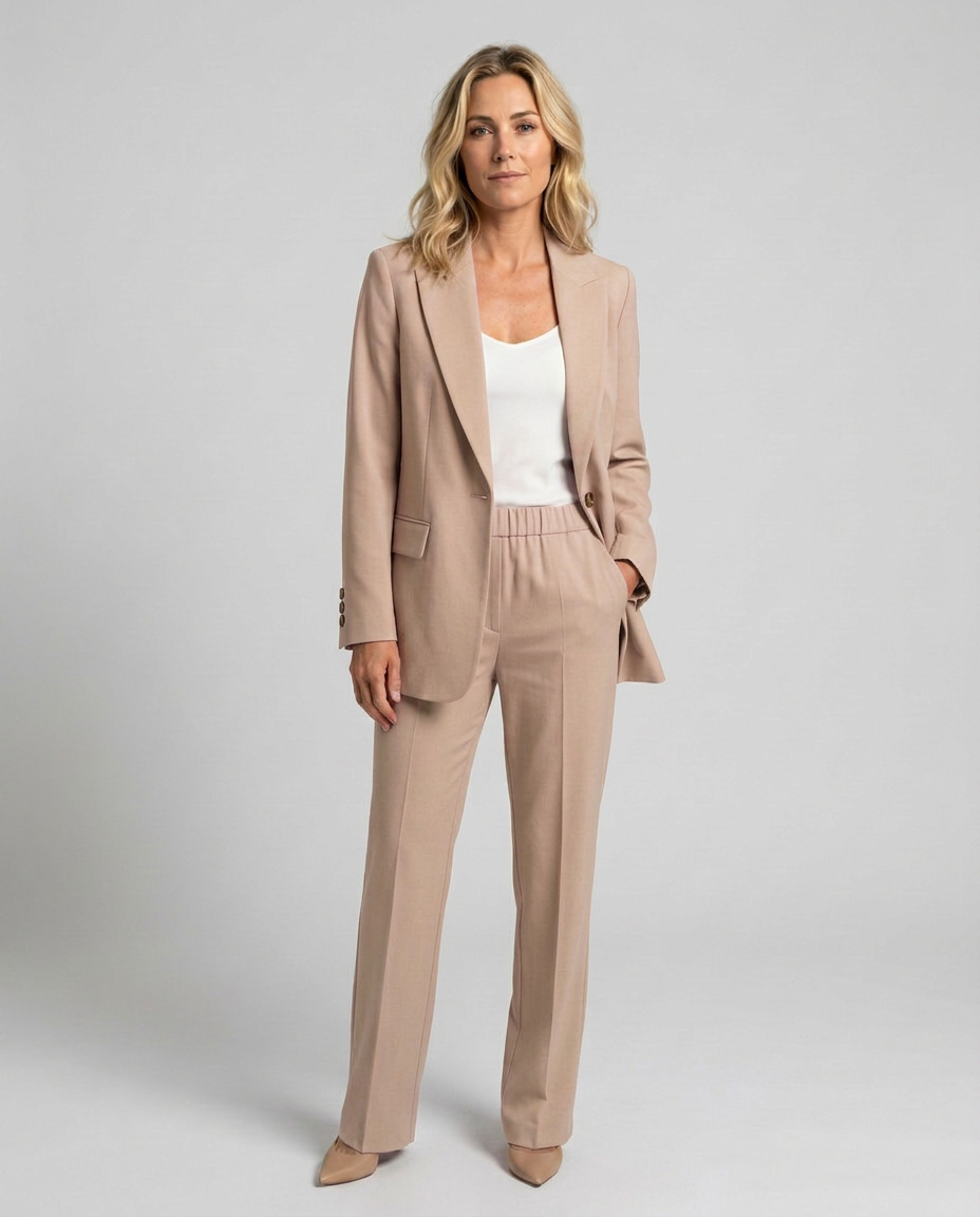 Elise | Blazer Set with Straight-Leg Trousers