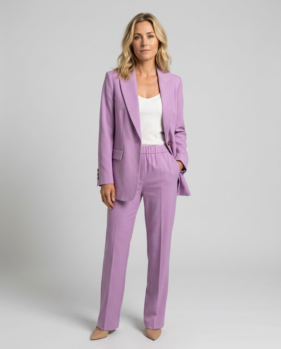 Elise | Blazer Set with Straight-Leg Trousers
