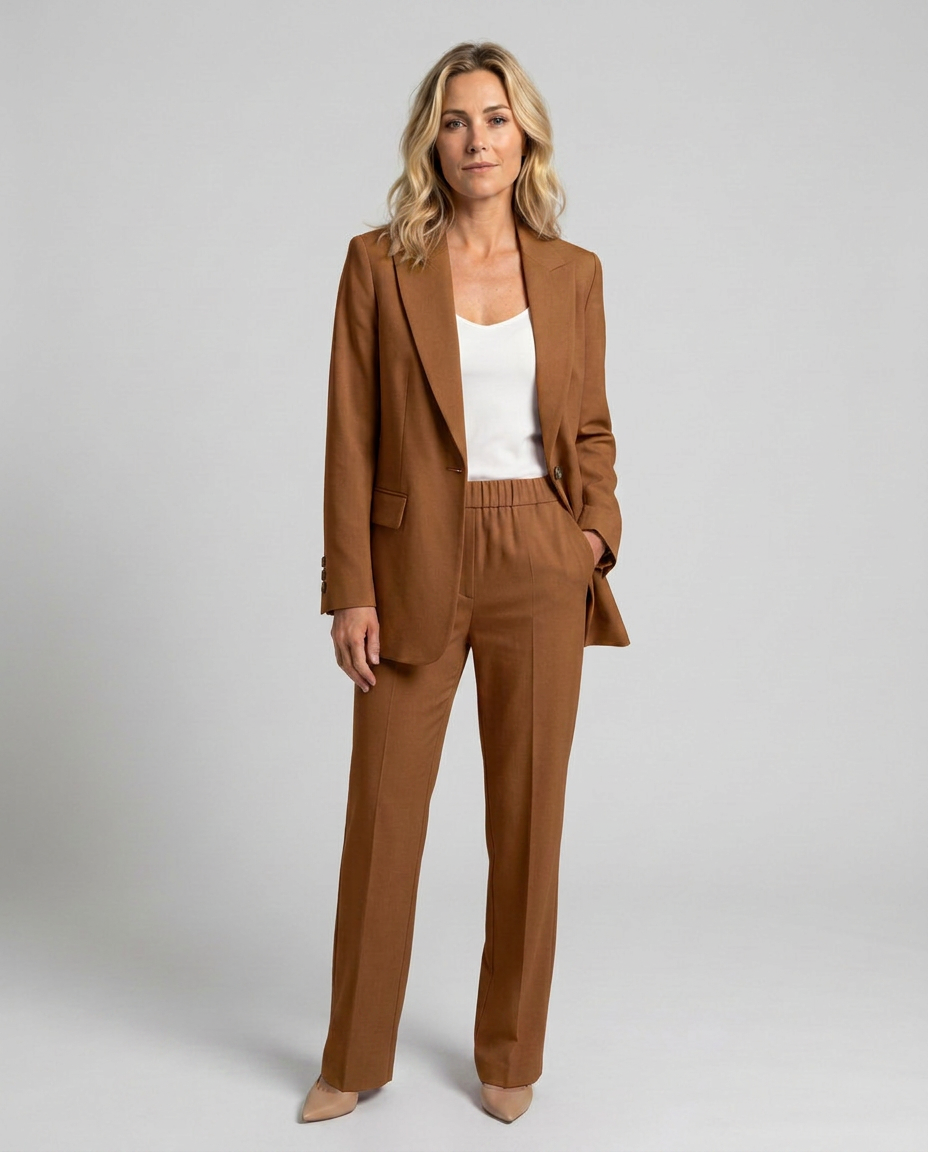 Elise | Blazer Set with Straight-Leg Trousers