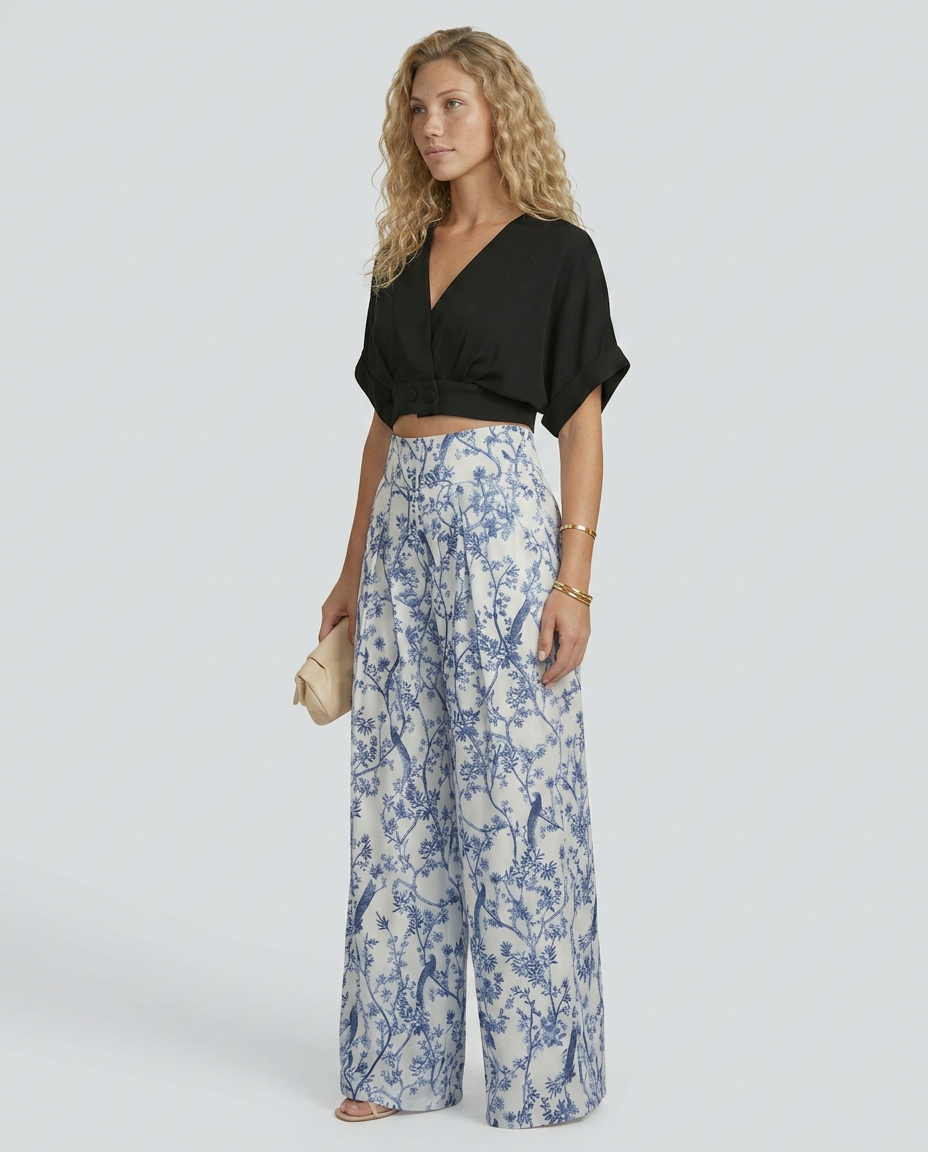 Irene | Two-Piece Set with Wide-Leg Trousers