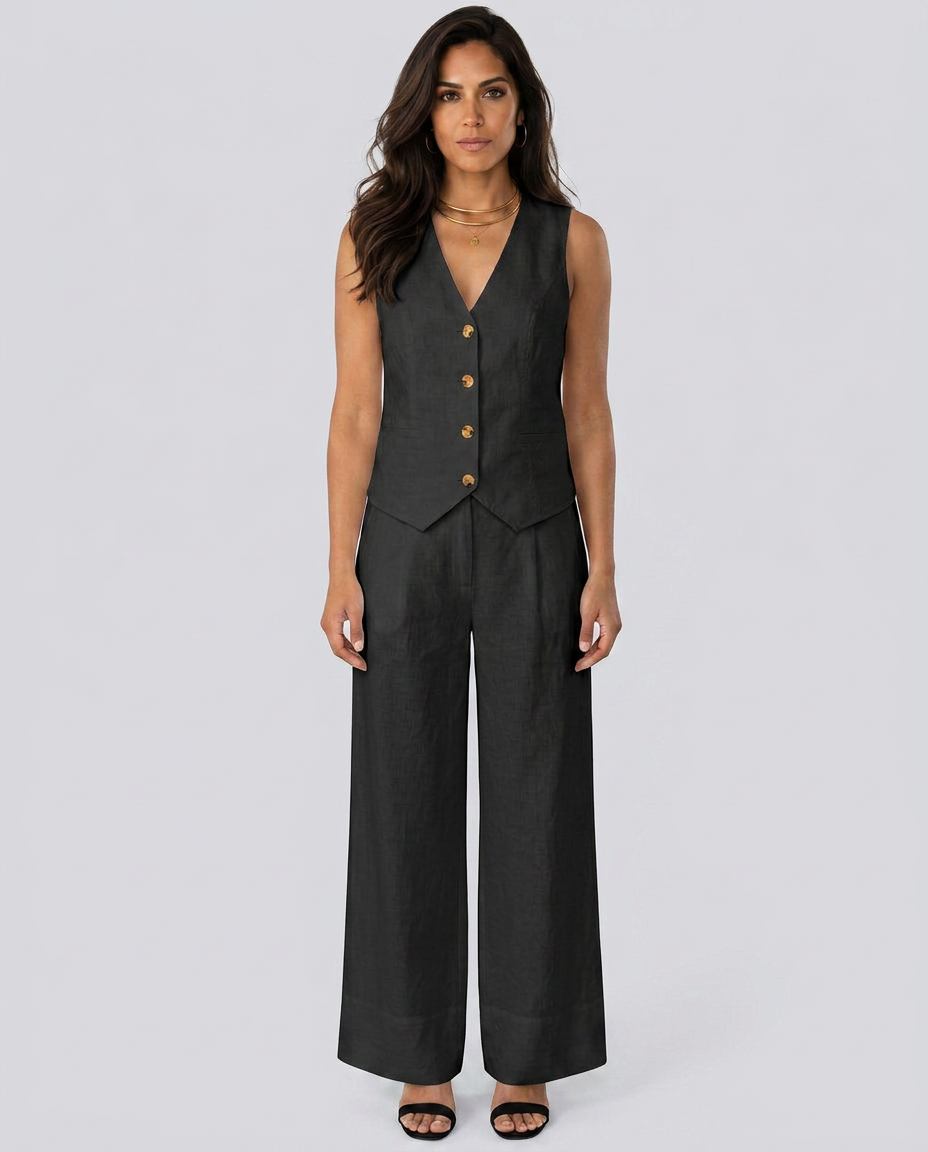 Shirley | Two-Piece Set with Waistcoat and Wide Trousers
