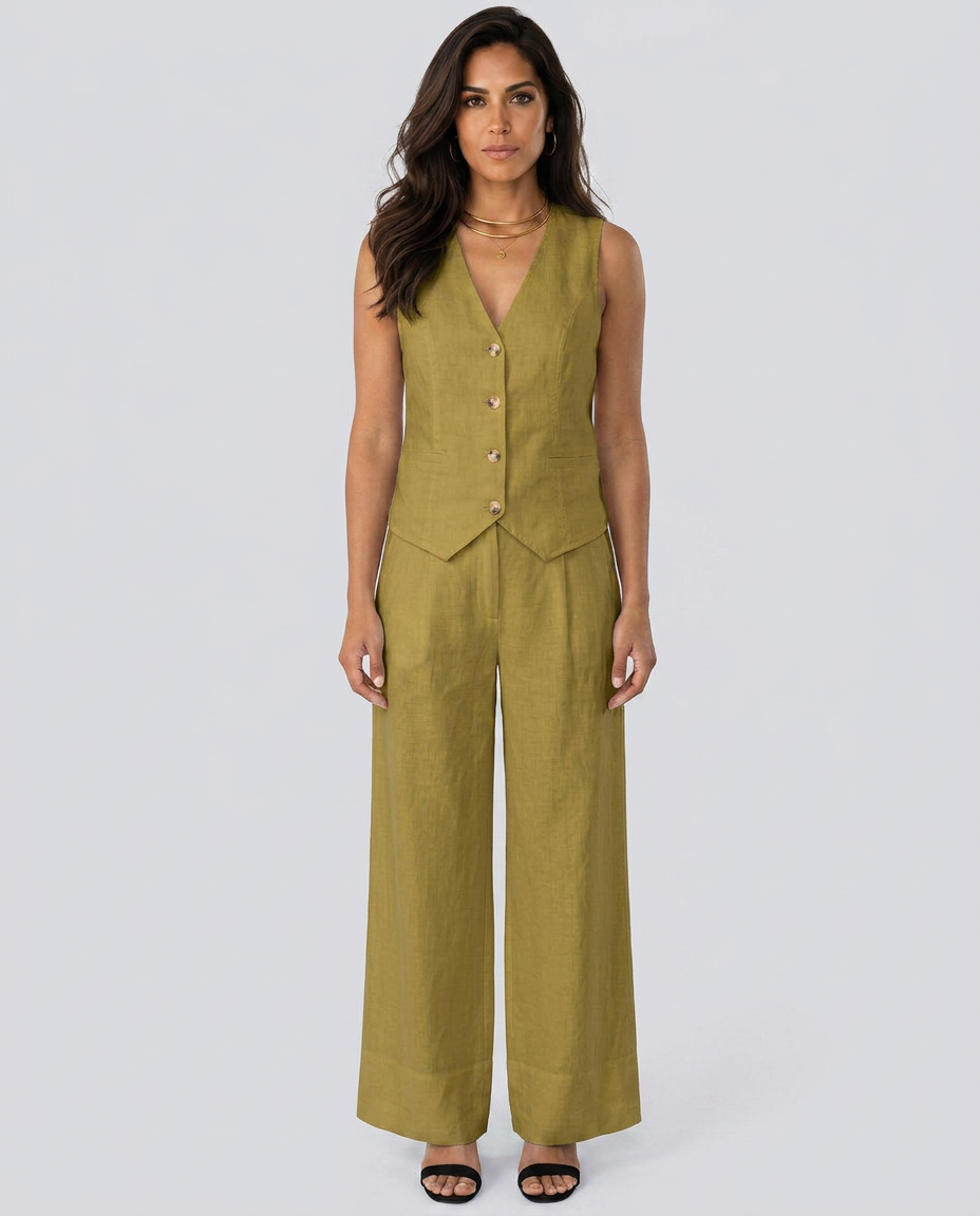 Shirley | Two-Piece Set with Waistcoat and Wide Trousers