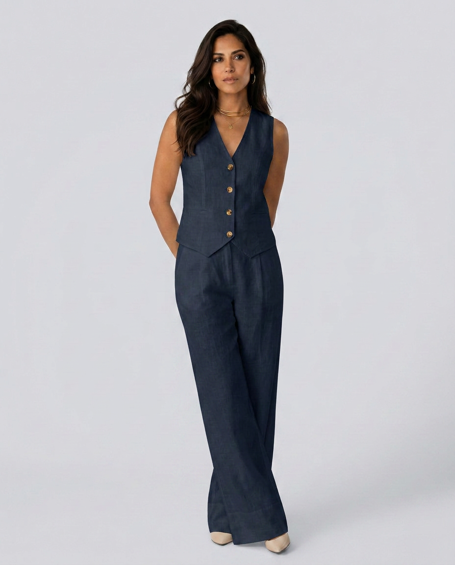 Shirley | Two-Piece Set with Waistcoat and Wide Trousers