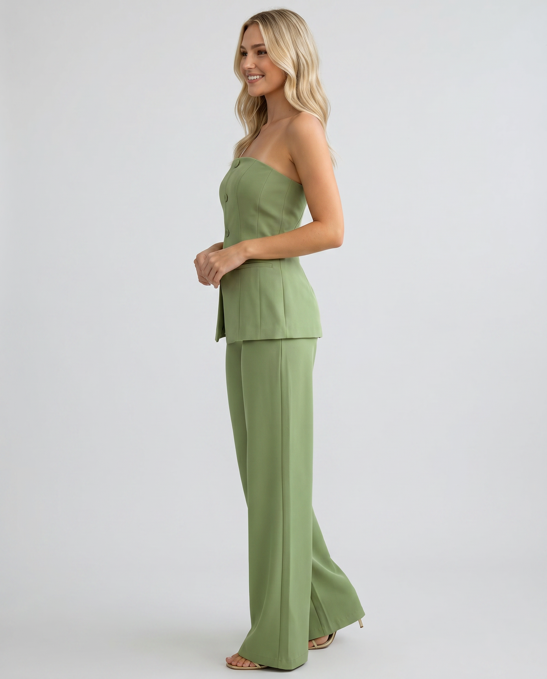 Wendy | Bustier Set with Wide-Leg Trousers