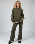 Minnie | Knit Lounge Set with Wide-Leg Trousers