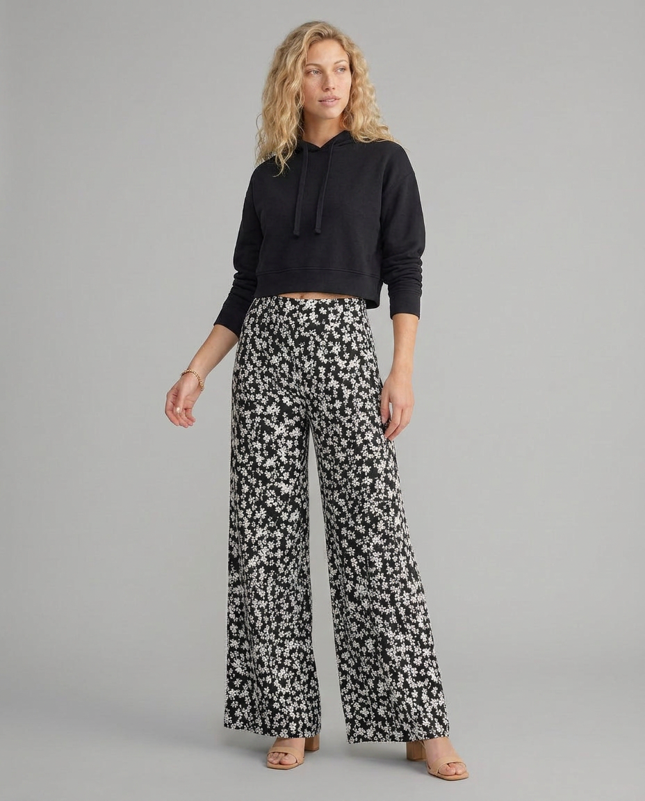 Vonda | Palazzo Trousers with Floral Print