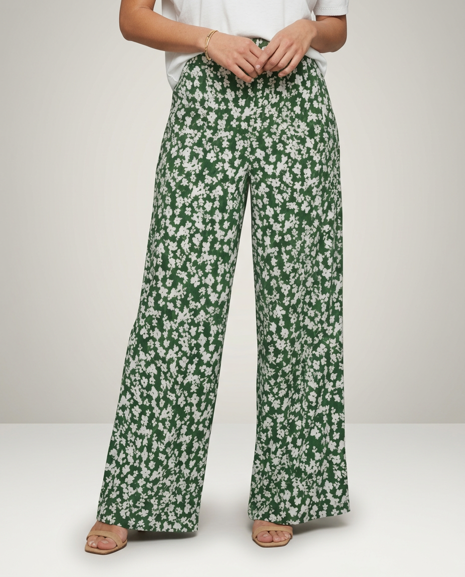 Vonda | Palazzo Trousers with Floral Print