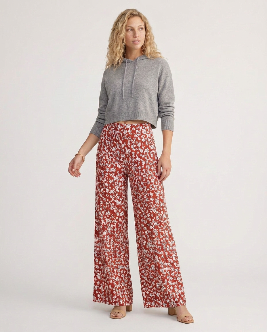 Vonda | Palazzo Trousers with Floral Print