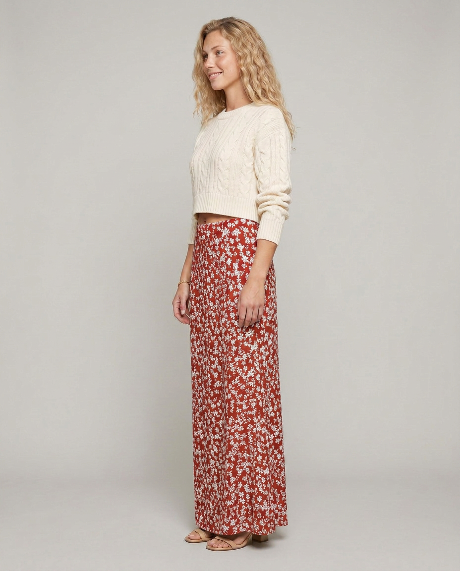 Vonda | Palazzo Trousers with Floral Print