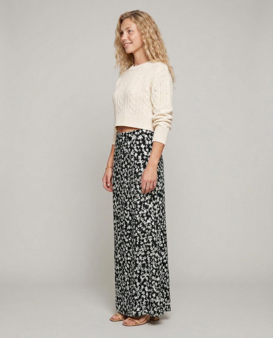 Vonda | Palazzo Trousers with Floral Print