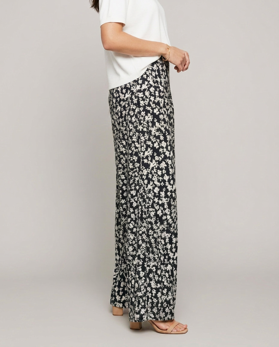 Vonda | Palazzo Trousers with Floral Print