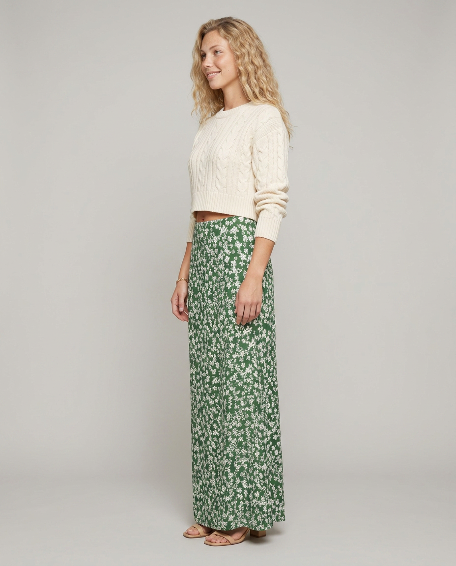 Vonda | Palazzo Trousers with Floral Print