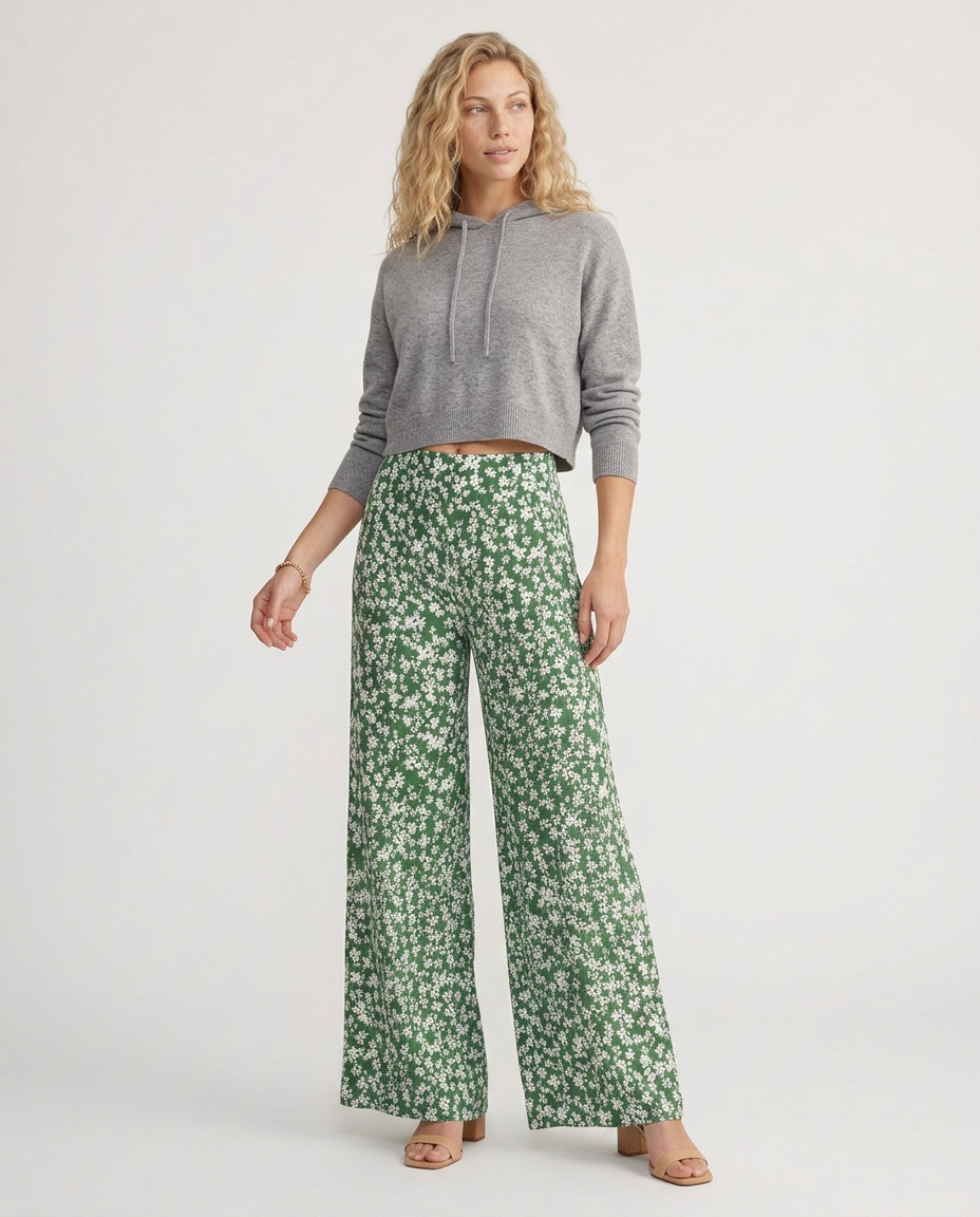Vonda | Palazzo Trousers with Floral Print