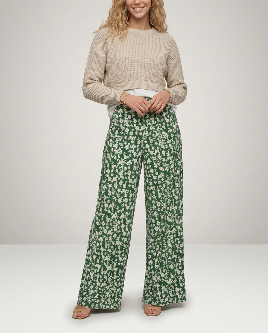Vonda | Palazzo Trousers with Floral Print