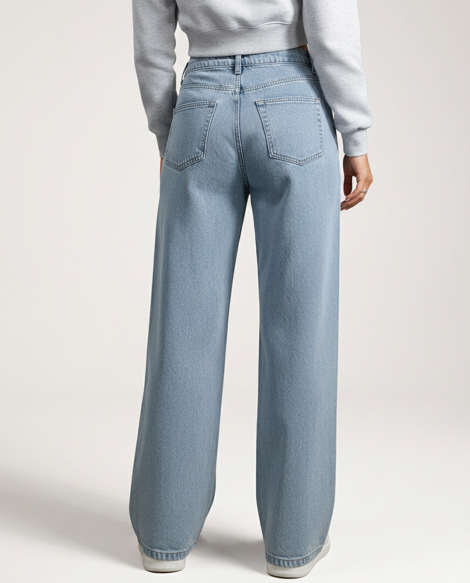 Tia | Wide-Leg Trousers with Button Fly