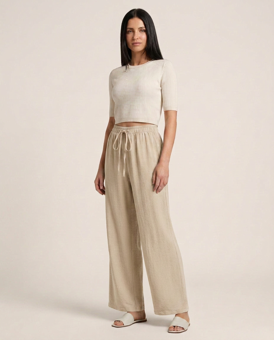 Candice | Wide-Leg Trousers with Drawstring Waist