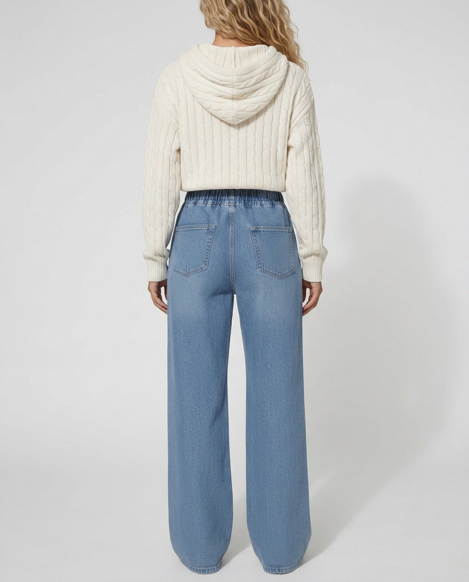 Maggie | Denim Trousers with Drawstring Waist