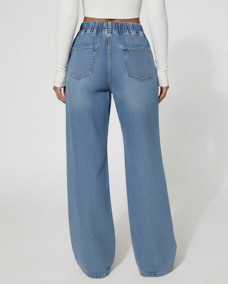 Maggie | Denim Trousers with Drawstring Waist