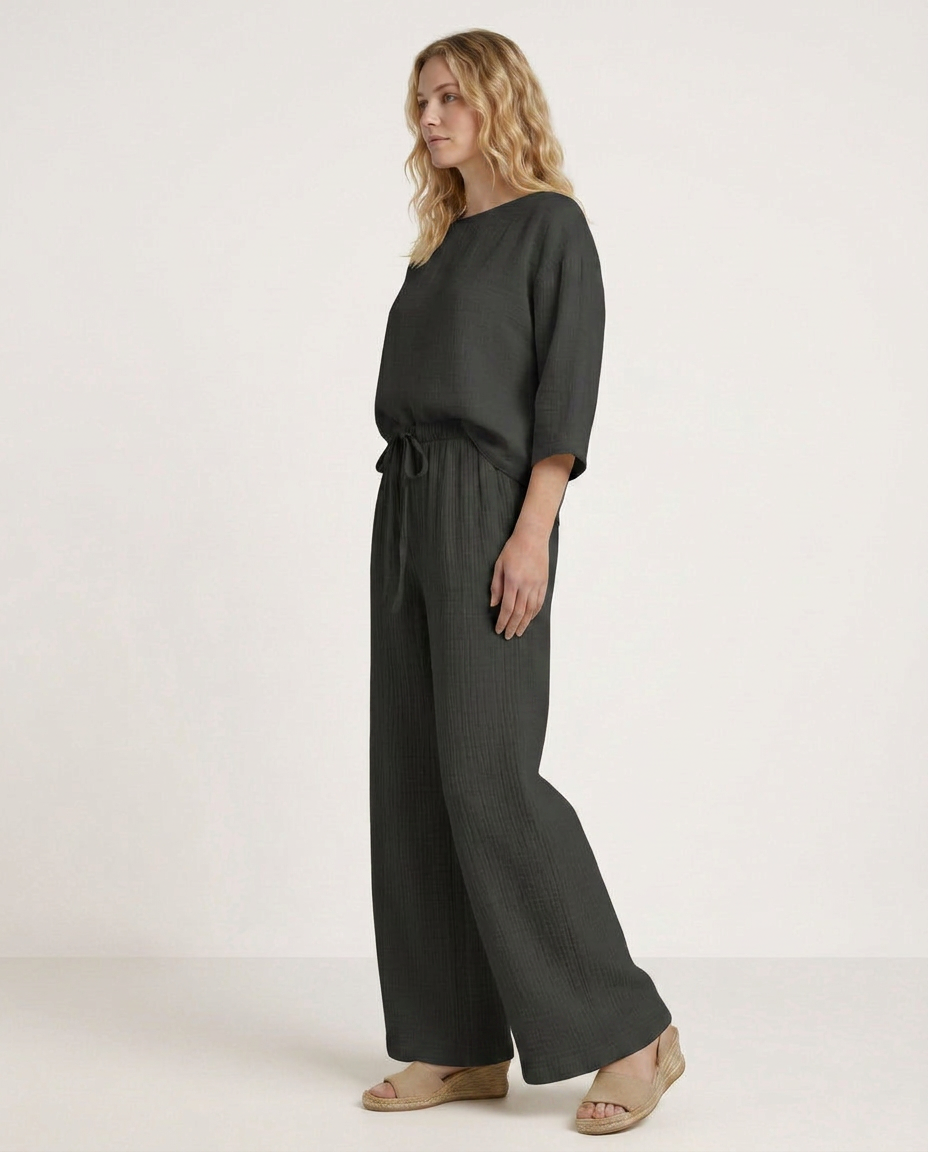Tiffany | Wide-Leg Trousers with Elastic Waist