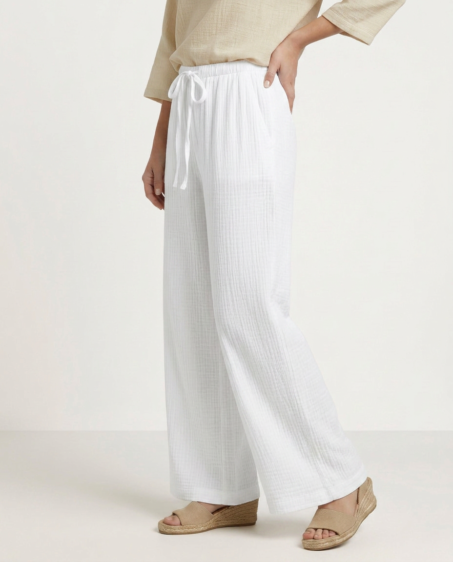 Tiffany | Wide-Leg Trousers with Elastic Waist