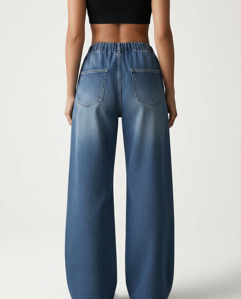 Mari | Wide Leg Trousers with Elastic Waist