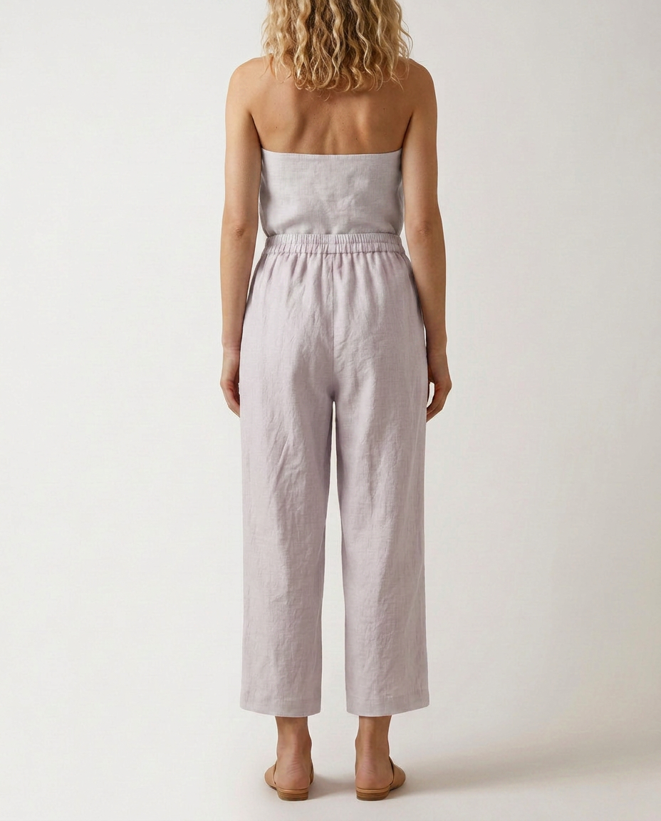 Janet | Wide Leg Trousers with Elastic Waistband
