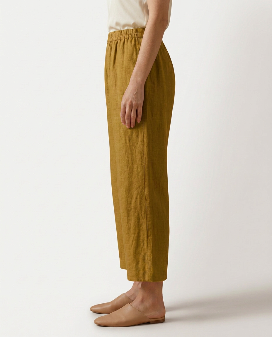 Janet | Wide Leg Trousers with Elastic Waistband