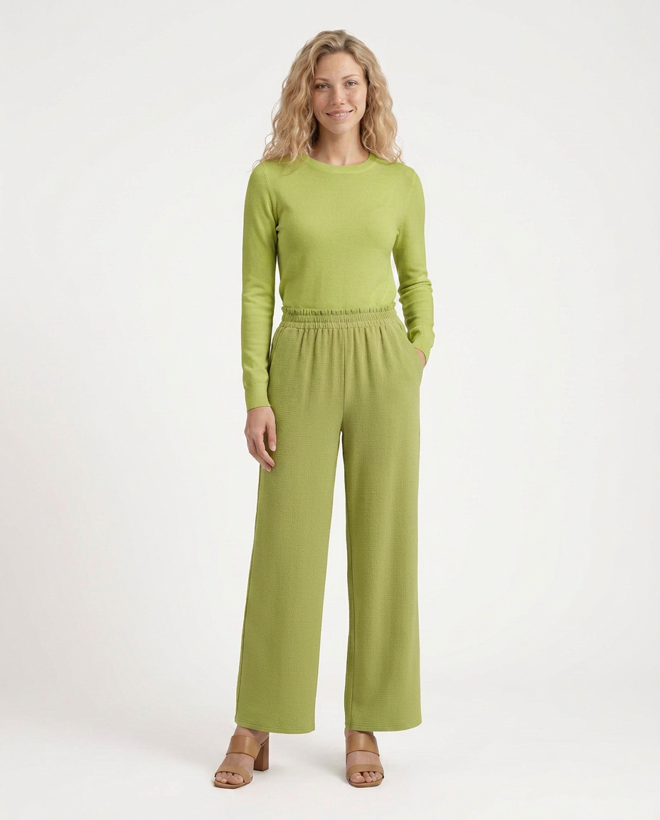 Tami | Wide Leg Trousers with Elastic Waistband