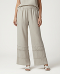 Mollie | Wide Leg Trousers with Lace Trim Panels