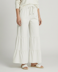 Lora | Tiered Wide Leg Trousers with Elastic Waist