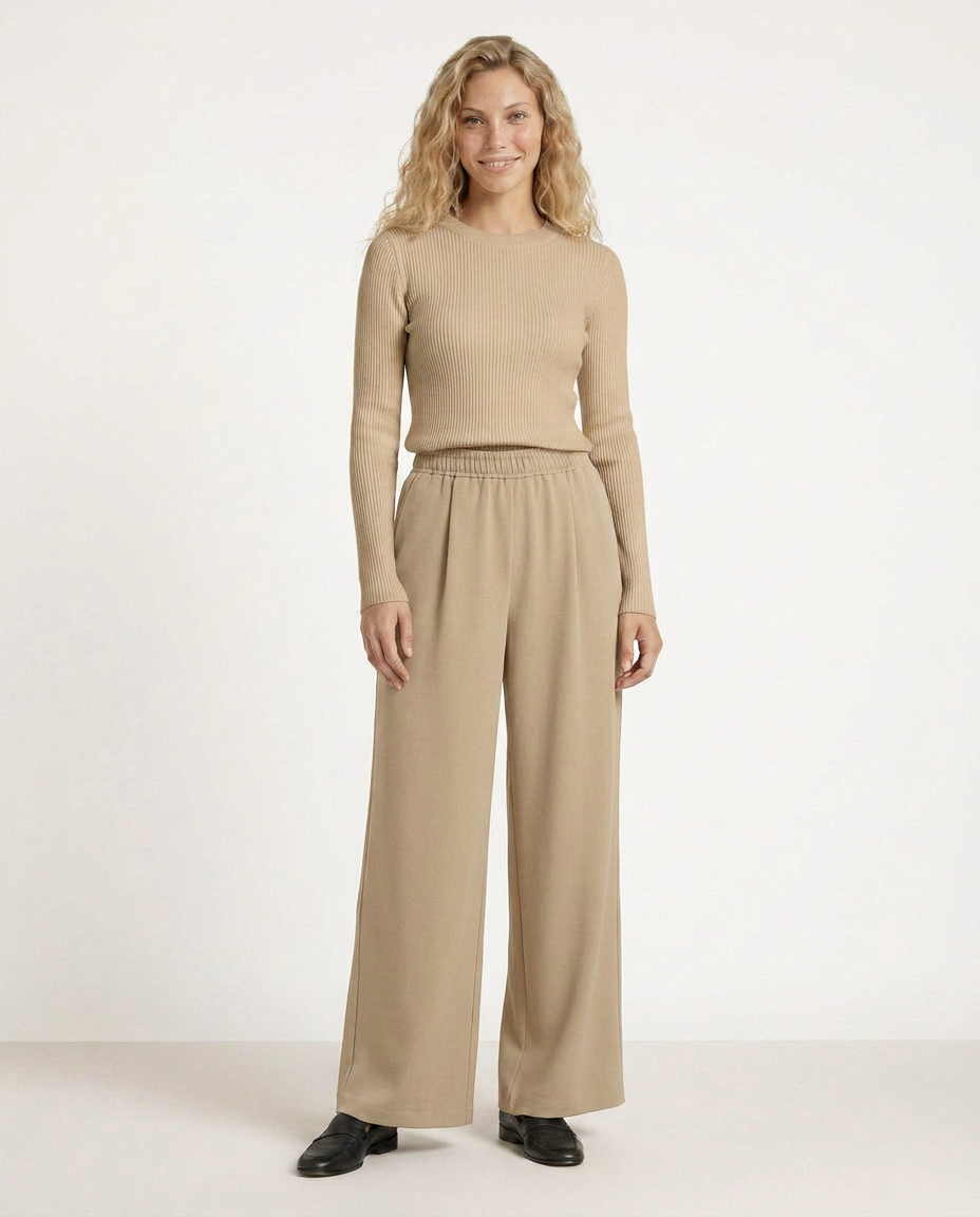 Haley | High Waist Wide Leg Trousers