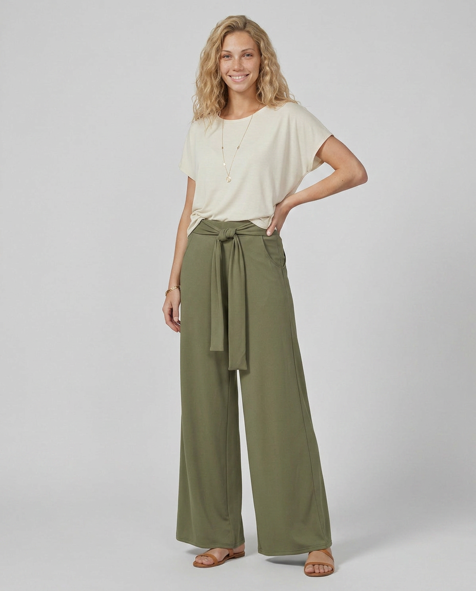 Polly | Tie-Waist Wide-Leg Trousers