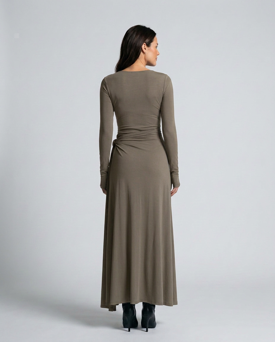 Melisa | Wrap Maxi Dress with Knotted Waist Detail
