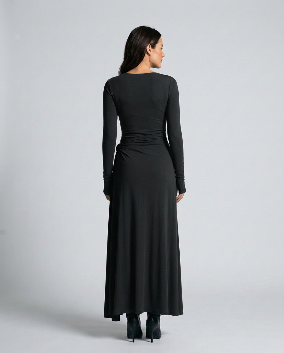 Melisa | Wrap Maxi Dress with Knotted Waist Detail