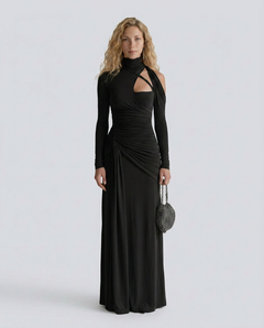 Queen | Ruched Maxi Dress with Cut-Out Detail