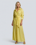 Leigh | Maxi Shirt Dress with Tie Waist