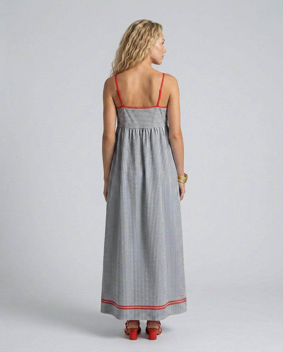 Gayle | Striped Maxi Dress with Spaghetti Straps