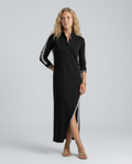 Sallie | Button-Down Maxi Dress with Contrast Trim