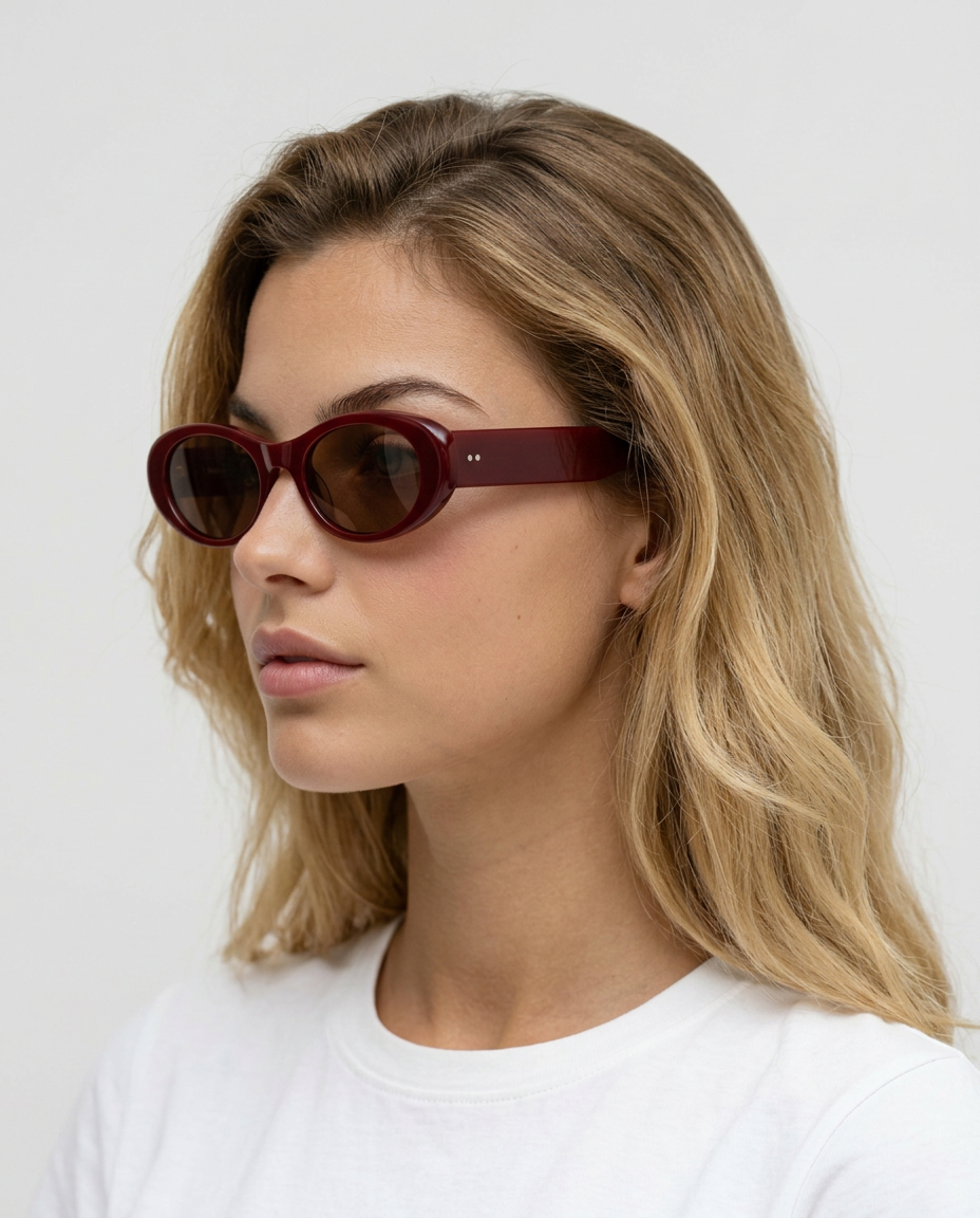 Aimee | Oval Frame Sunglasses with Tinted Lenses