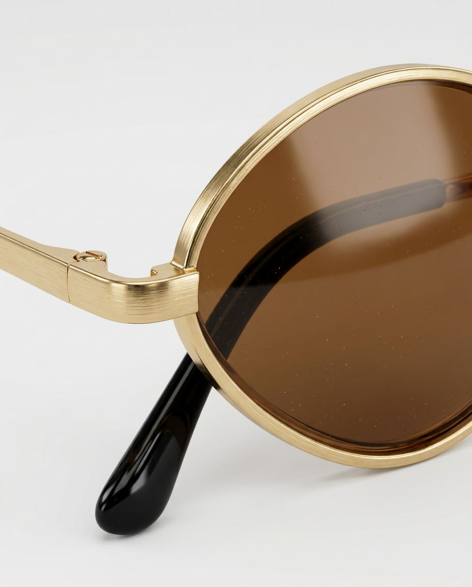 Aline | Oval Metal Frame Sunglasses with Tinted Lenses