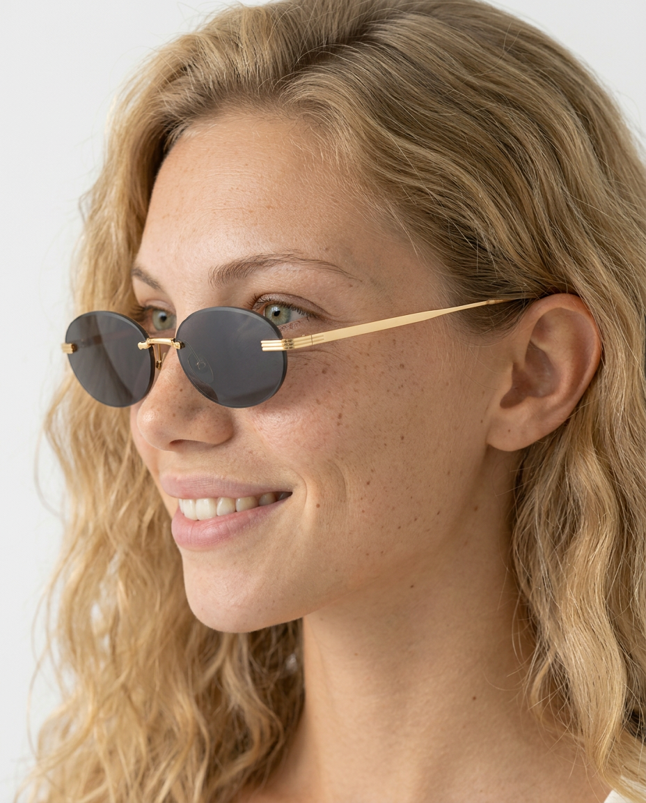 Jayne | Slim Oval Sunglasses with Tinted Lenses